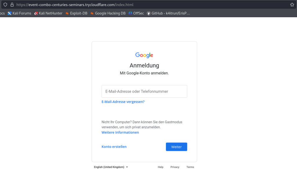 Google Phishing Site