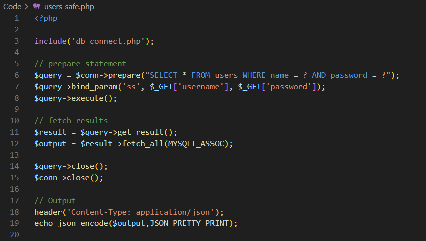 PHP-Skript mit Prepared Statements
