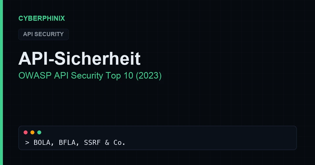 Schematische Darstellung einer REST-API mit den zehn Risikokategorien der OWASP API Security Top 10 2023