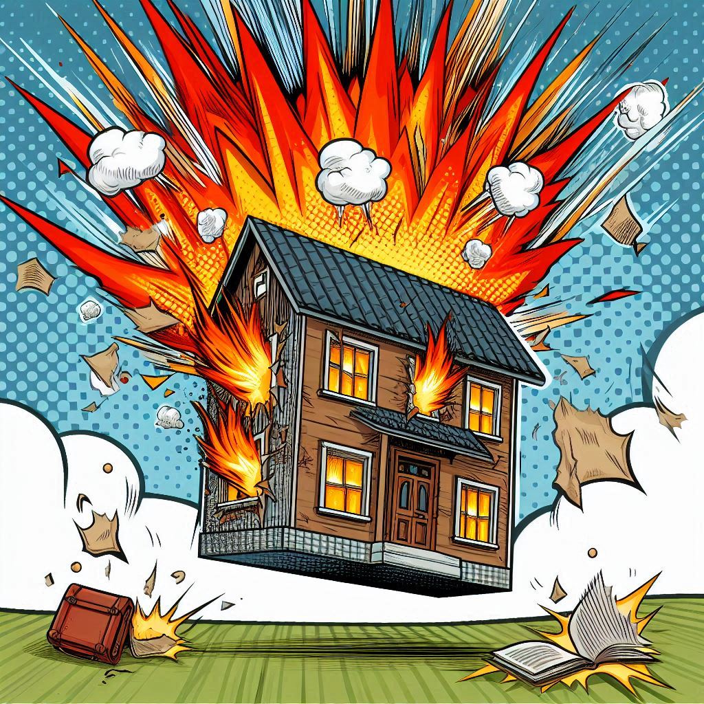 exploding house
